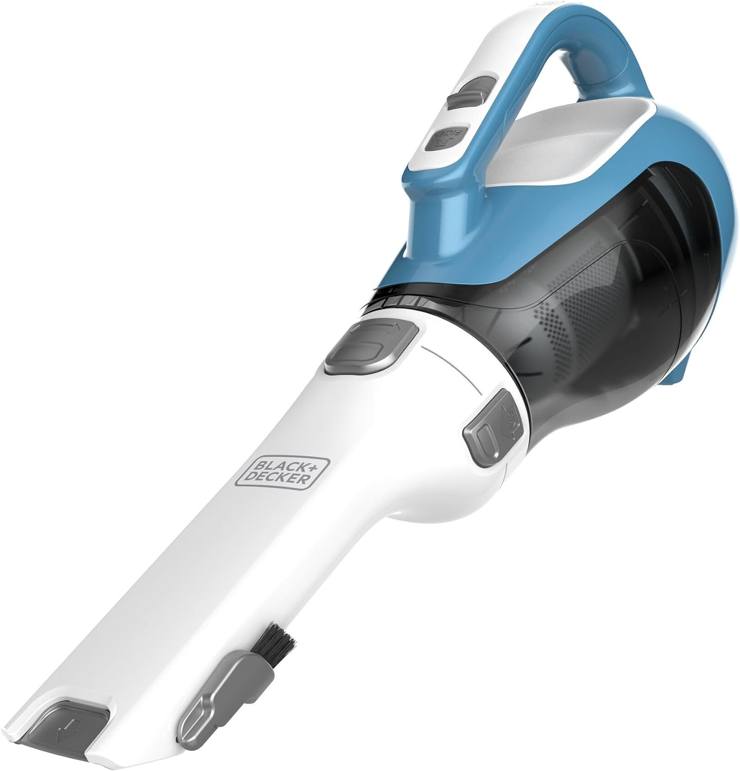 BLACK+DECKER dustbuster AdvancedClean Cordless Handheld Vacuum, Compact Home and Car Vacuum with Crevice Tool (CHV1410L), Blue, White