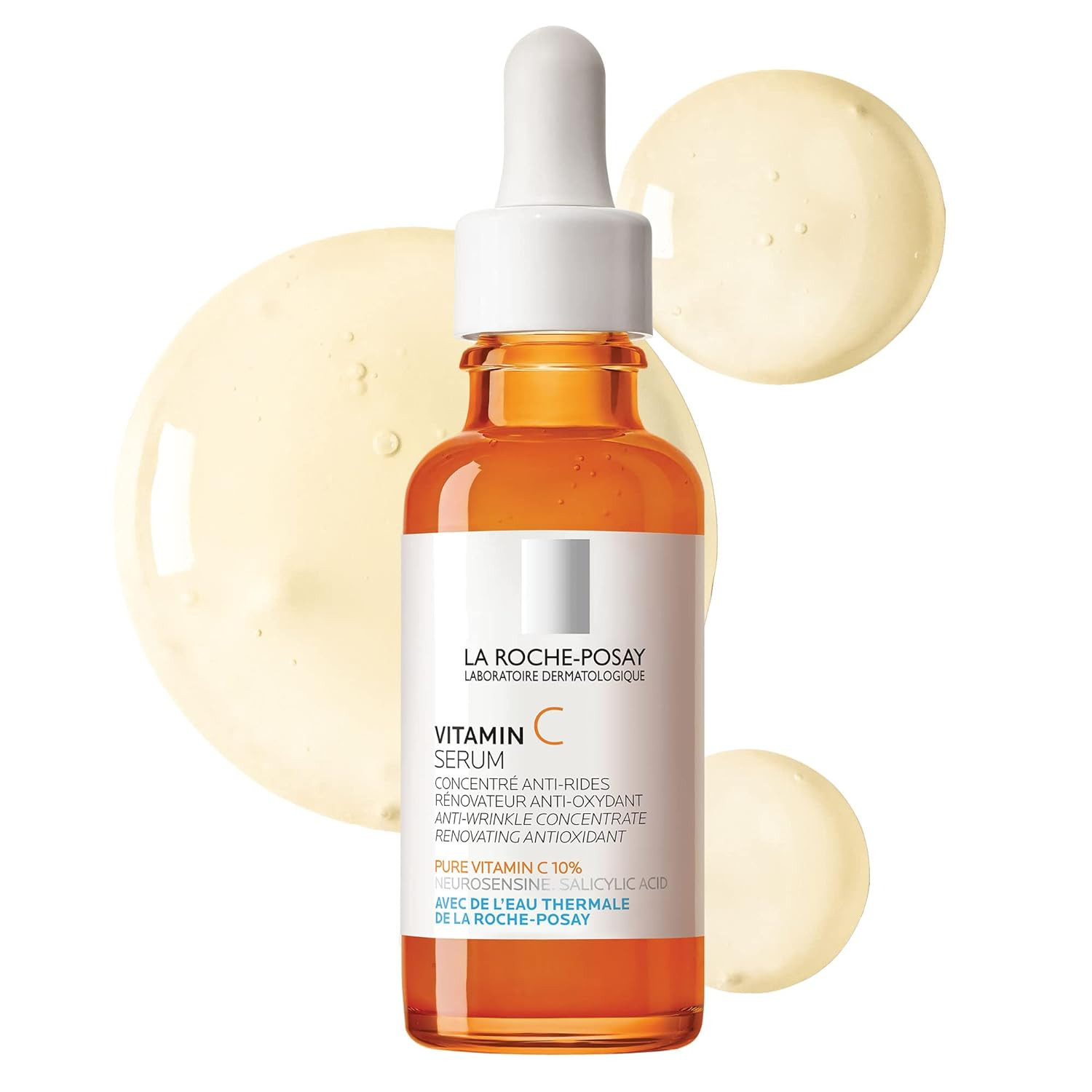 LA ROCHE POSAY Pure Vitamin C Face Serum with Hyaluronic Acid & Salicylic Acid, Anti Aging Face Serum for Wrinkles & Uneven Skin Texture to Visibly Brighten & Smooth. Suitable for Sensitive Skin