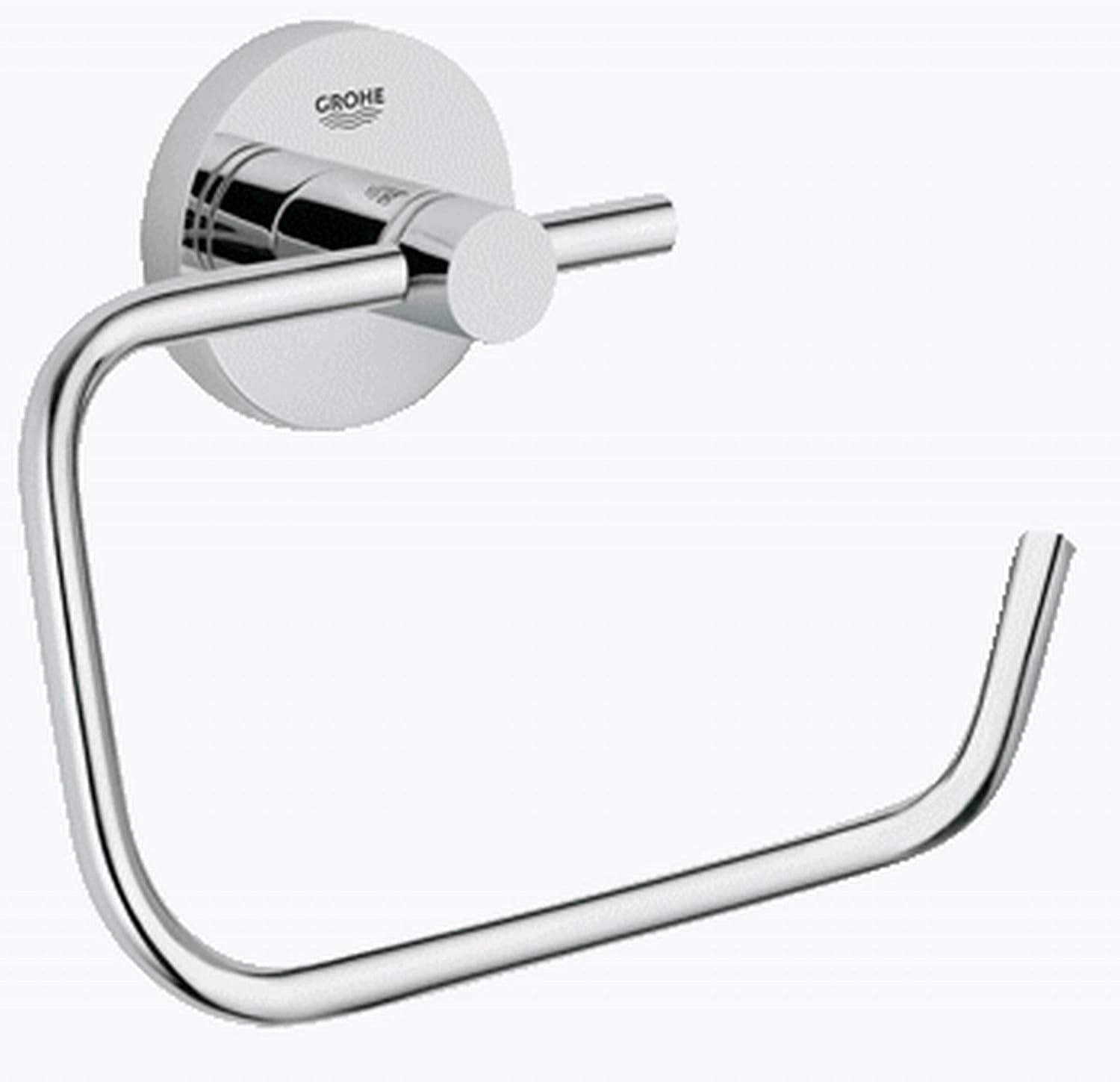 GROHE 40689001 Essentials Wall-Mounted Toilet Paper Holder, Starlight Chrome