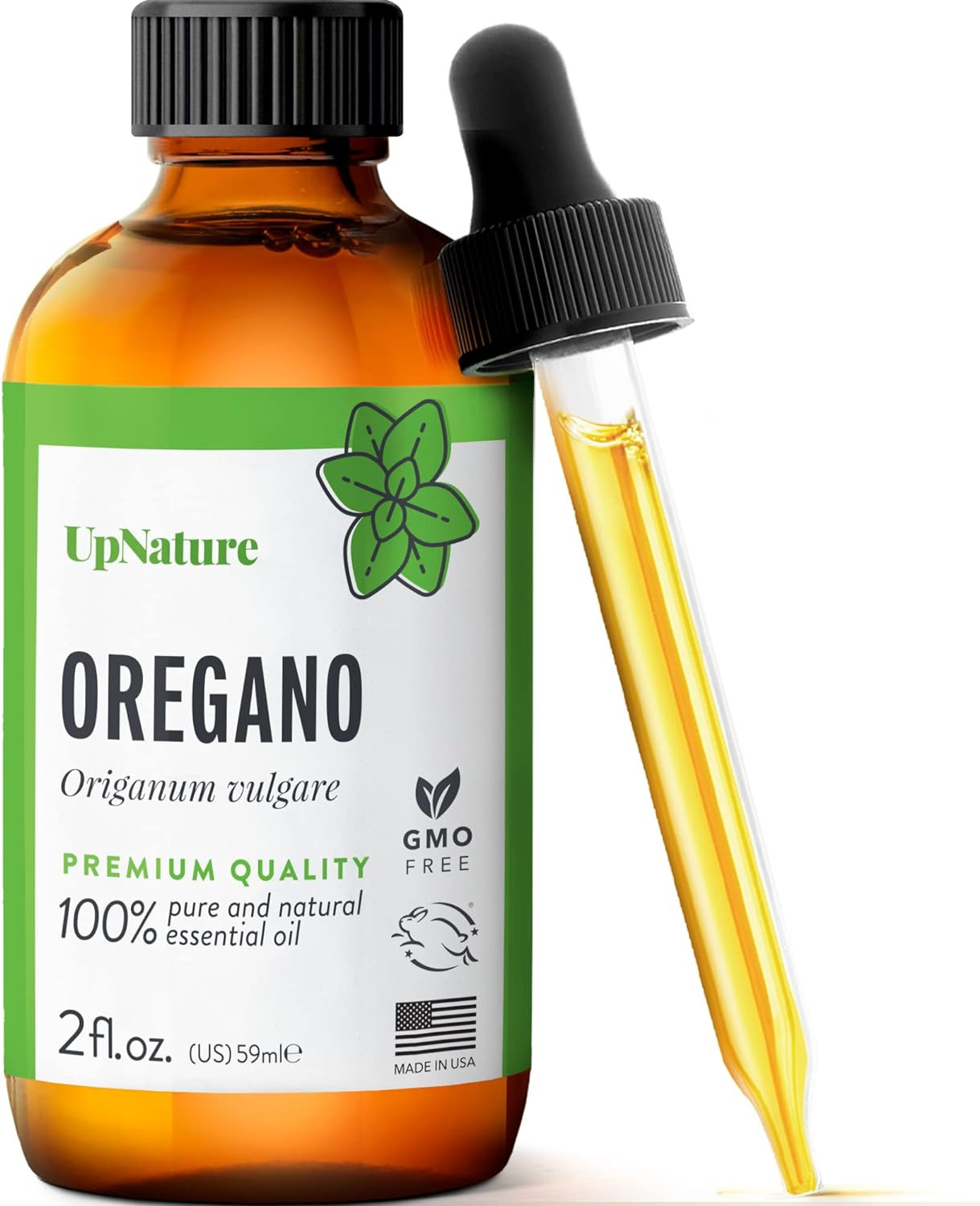 UpNature Oregano Essential Oil - 100% Natural & Pure, Undiluted, Premium Quality Aromatherapy Oil of Oregano Liquid - Supports Healthy System & Nails, Digestion & Respiratory Relief, 2oz