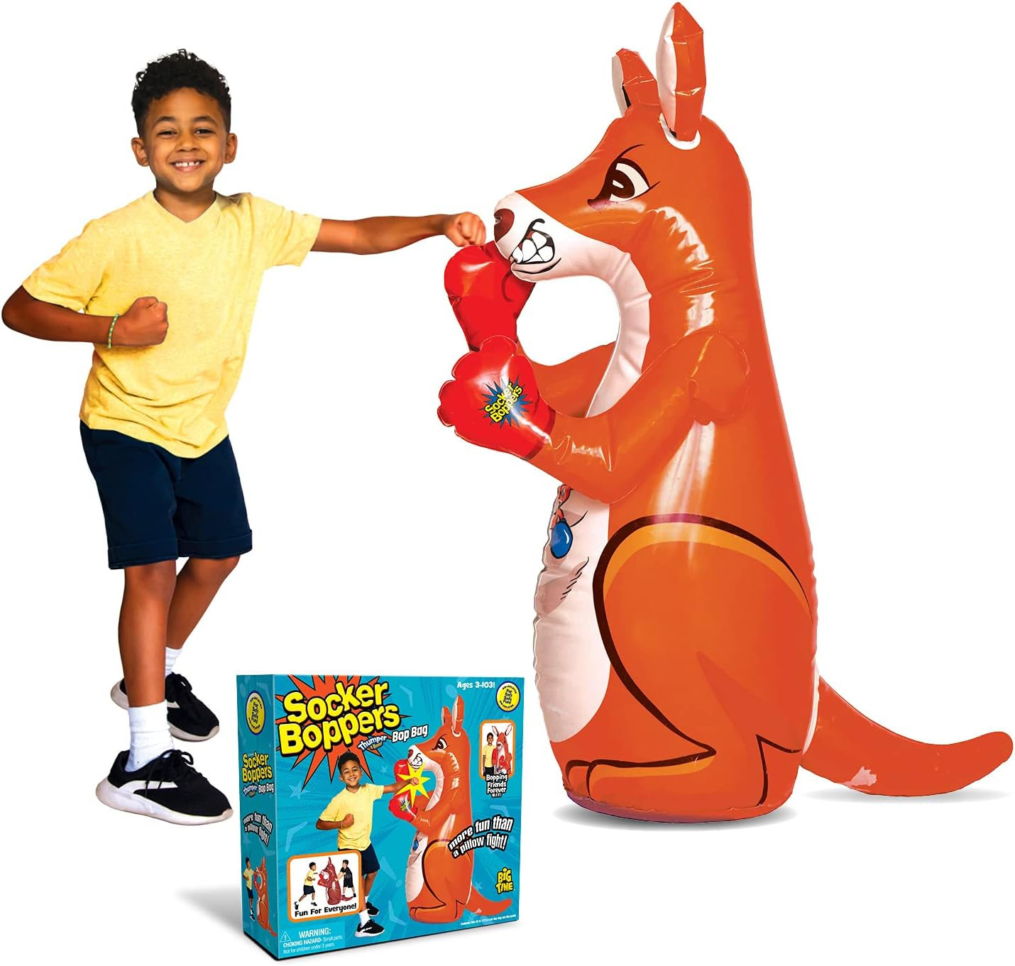 Socker Boppers Kangaroo! BOP Bag! Sock it, Bop it, Punch it and it bounces Back, More Fun Than a Pillow Fight, Outlet for Active Kids, Develops Agility-Balance-Coordination-Athletic Ability