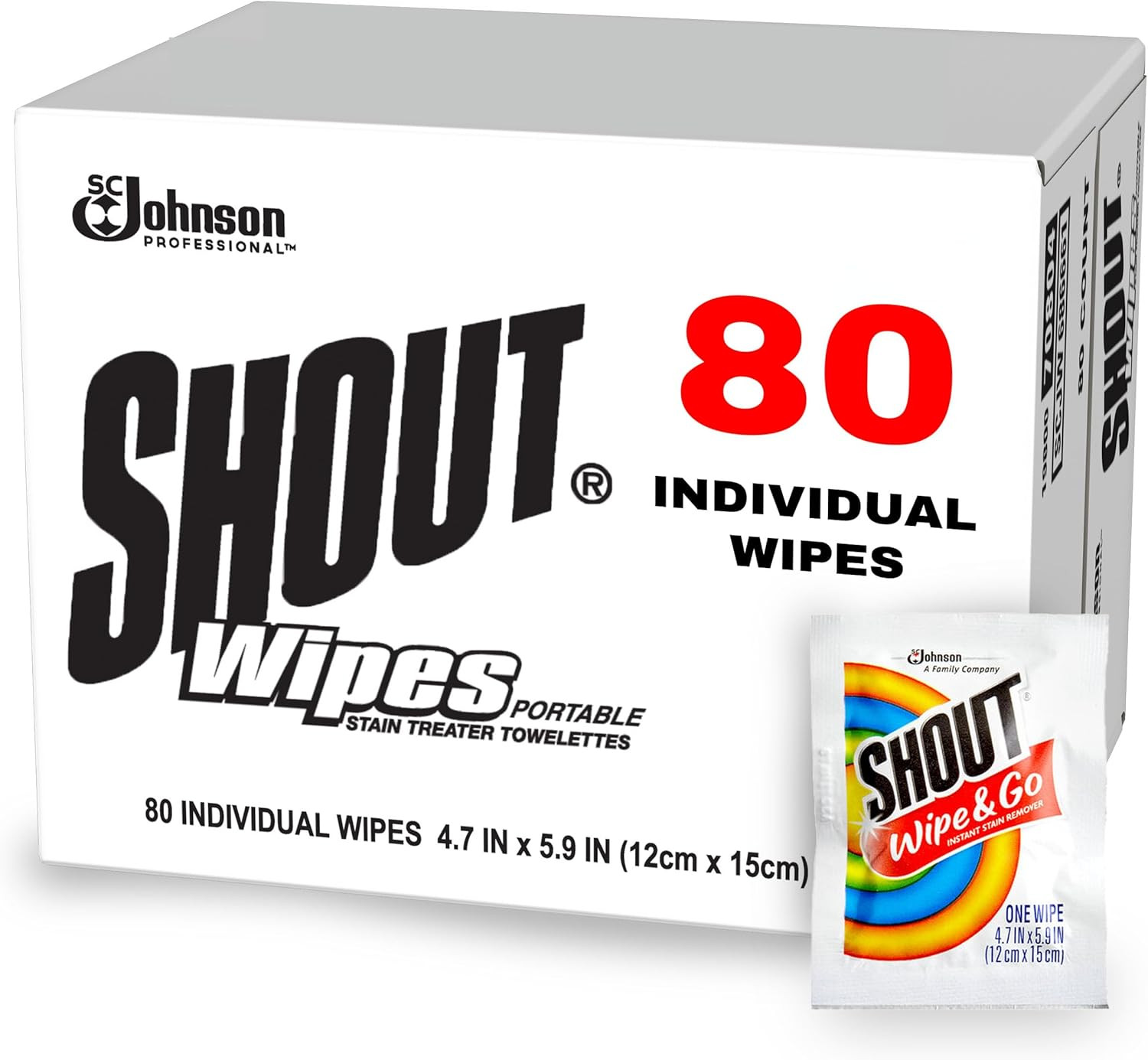 Shout Instant Stain Remover Towelette Wipes (80 count)