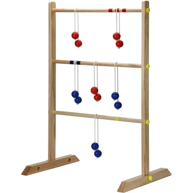 Blue Wave Solid Wood Ladder Toss Game Set