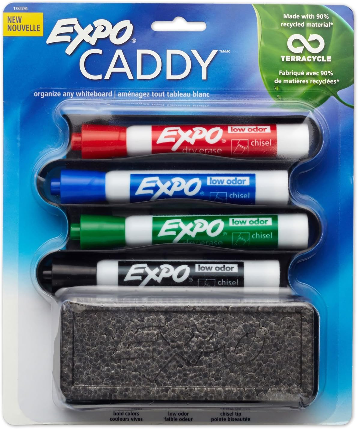 Sanford Mountable Whiteboard Caddy, With 4 Markers/Eraser, Set