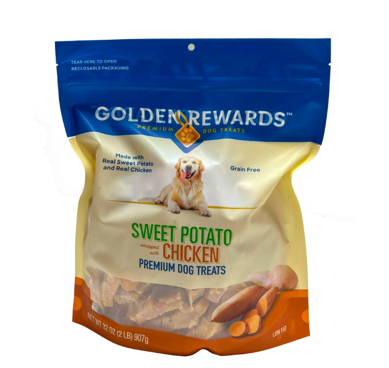 Golden Rewards Sweet Potato Wrapped with Chicken Dog Treats, 32 oz